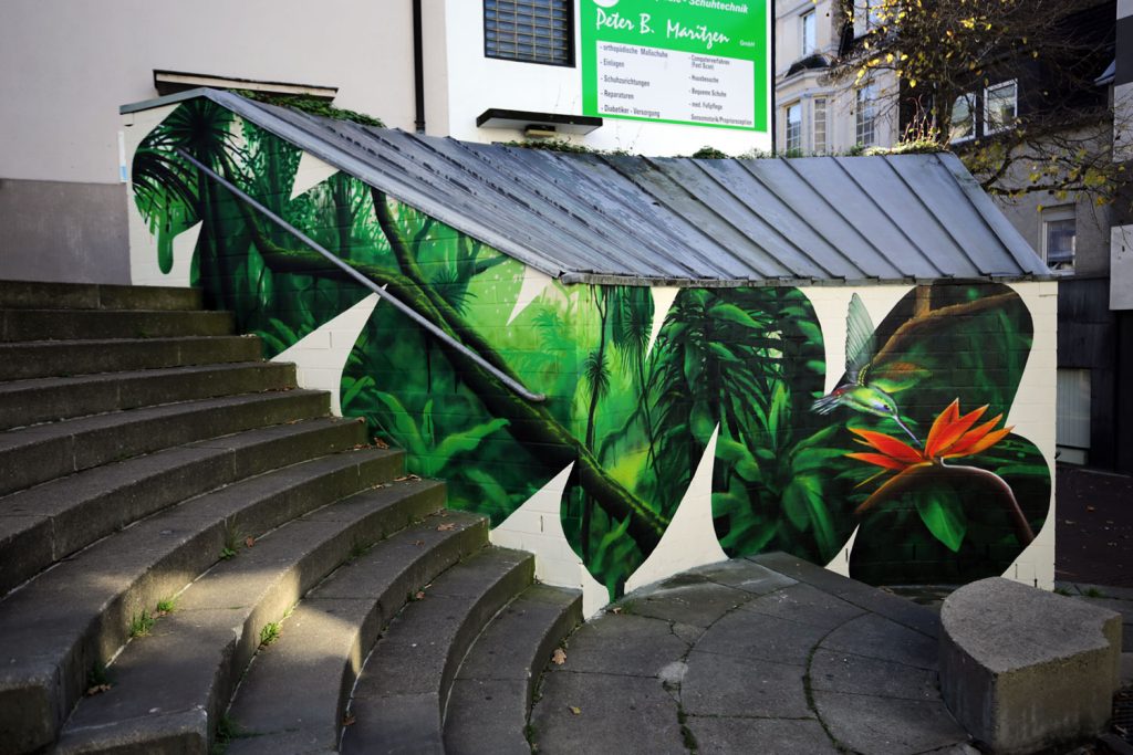 Graffitikünstler Essen Muralart Streetart Graffiti_Borbeck_Jungle2 Graffitikünstler Essen Muralart Streetart Graffiti
